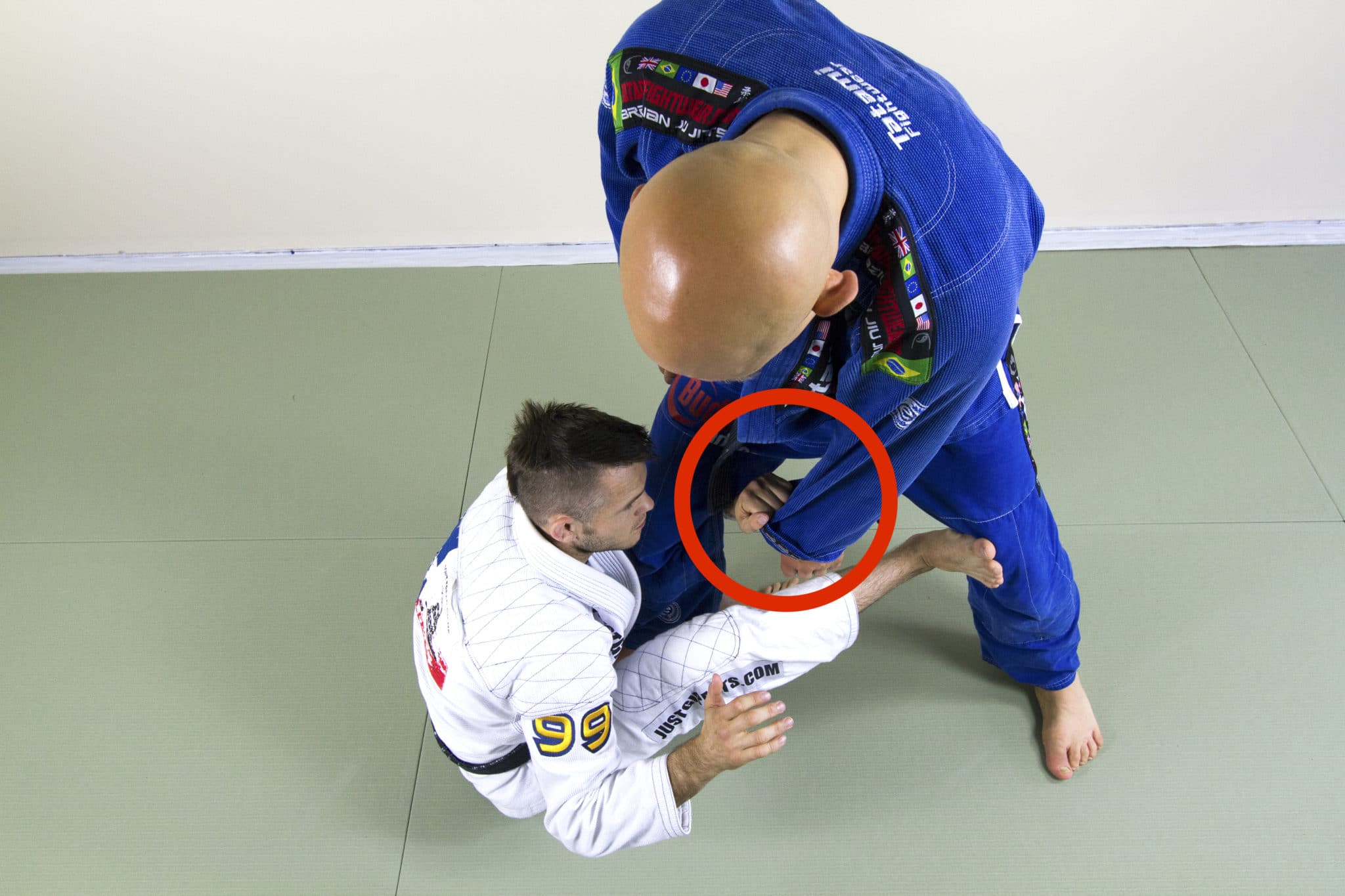 Triangle Choke From De La Riva Guard DETAIL 3 Feeding The Grip ...